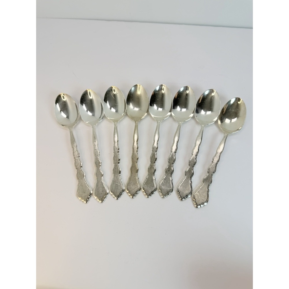 Oneida Community DUET Silverplate Teaspoons Spoons 1980 Lot Of 8
